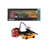 Mașină de Tractare cu Platformă Extensibilă + Mașinuță – Set Metalic