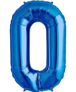 🎈 Balon folie cifră 0 – Albastru, 100 cm