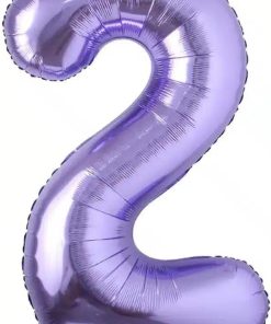 🎈 Balon folie cifră 2 – Mov, 100 cm