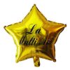 Balon Folie Stea Aniversar – 45 cm (neumflat) – Auriu
