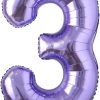 🎈 Balon folie cifră 3 – Mov, 100 cm