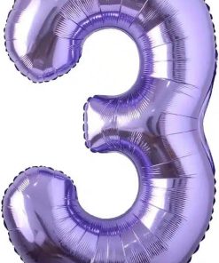 🎈 Balon folie cifră 3 – Mov, 100 cm
