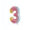 🎈 Balon folie cifră 3– Pastel Rainbow