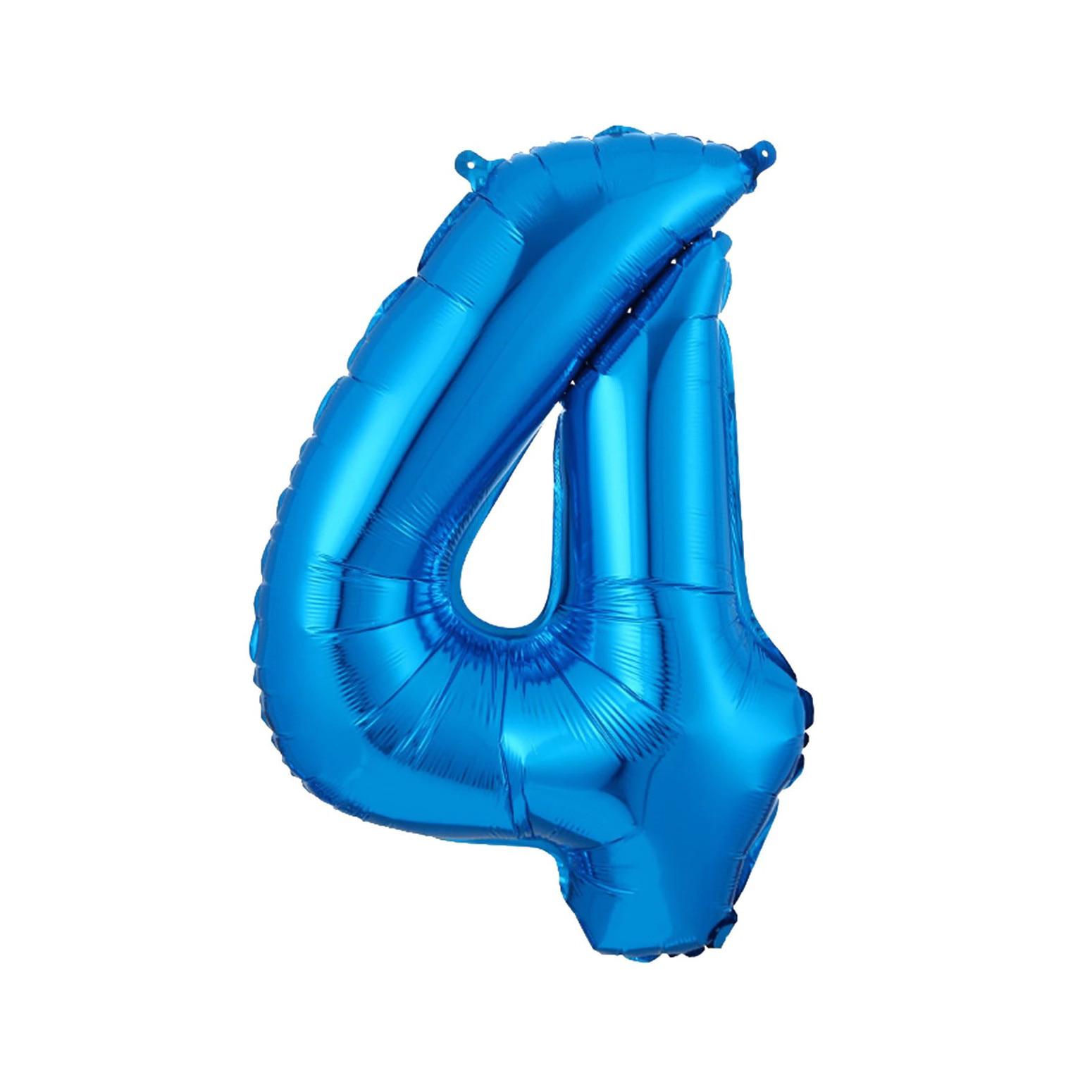 🎈 Balon folie cifră 4 – Albastru, 100 cm