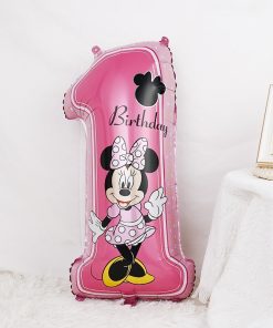 Balon Folie Cifră 1 cu Minnie Mouse – 70x35 cm