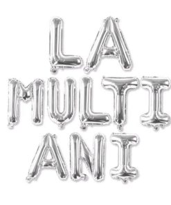 Set Baloane Argintii - “LA MULȚI ANI” (40 cm)