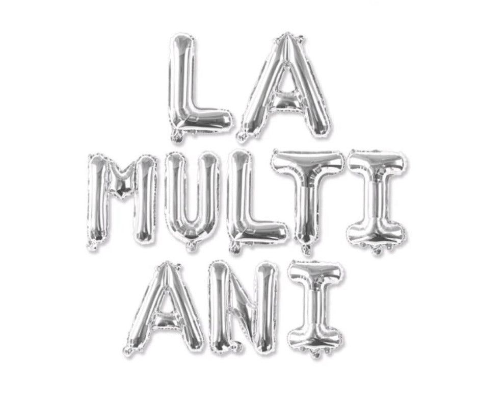 Set Baloane Argintii - “LA MULȚI ANI” (40 cm)