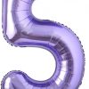 🎈 Balon folie cifră 5 – Mov, 100 cm
