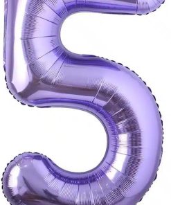 🎈 Balon folie cifră 5 – Mov, 100 cm