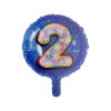 🎉 Balon Folie Rotund - Cifra 2 - Model Colorat cu Stele