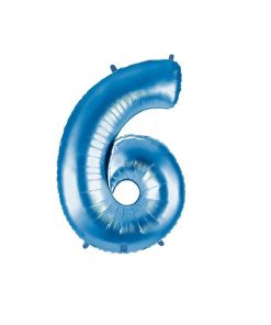 🎈 Balon folie cifră 6 – Albastru, 100 cm