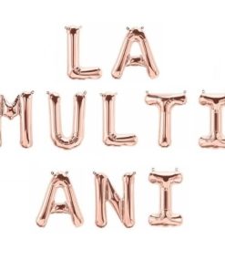 Set Baloane Rose Gold - “LA MULȚI ANI” (40 cm)