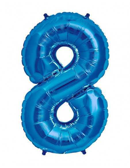 🎈 Balon folie cifră 8 – Albastru, 100 cm