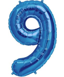 🎈 Balon folie cifră 9 – Albastru, 100 cm
