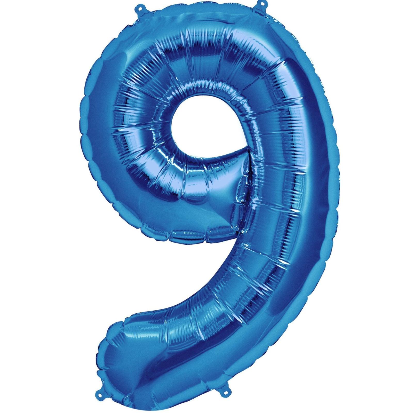 🎈 Balon folie cifră 9 – Albastru, 100 cm