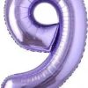 🎈 Balon folie cifră 9 – Mov, 100 cm