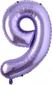 🎈 Balon folie cifră 9 – Mov, 100 cm