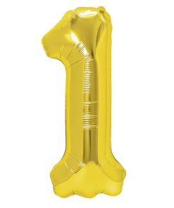 Balon folie cifra 1 -auriu
