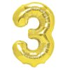 Balon folie cifra 3 -auriu