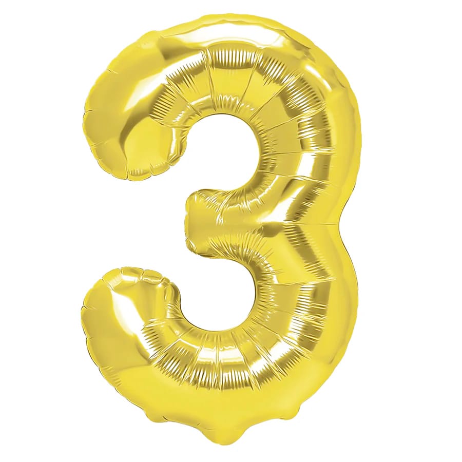 Balon folie cifra 3 -auriu