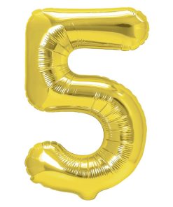 Balon folie cifra 5-auriu