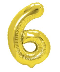 Balon folie cifra 6-auriu