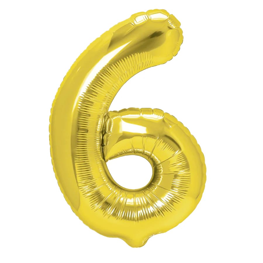 Balon folie cifra 6-auriu