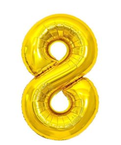Balon folie cifra 8- auriu