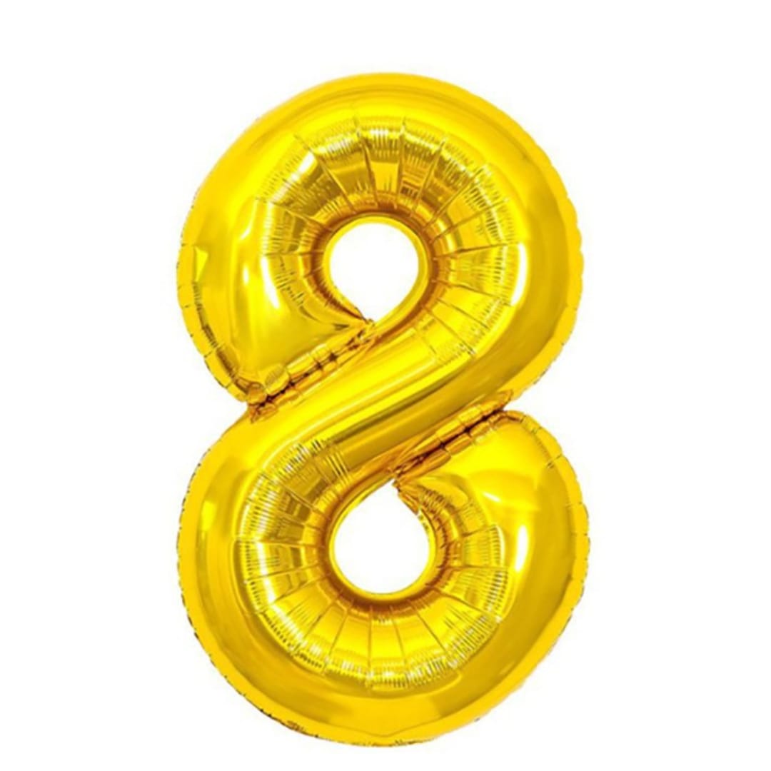 Balon folie cifra 8- auriu