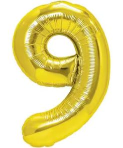 Balon folie cifra 9 -auriu