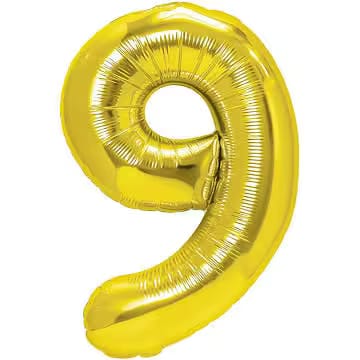 Balon folie cifra 9 -auriu