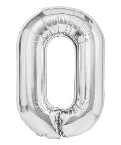 Balon folie cifra 0-argintiu