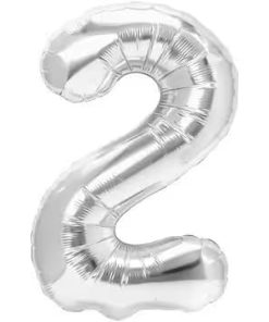 Balon folie cifra 2 -argintiu