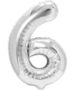 Balon folie cifra 6-argintiu