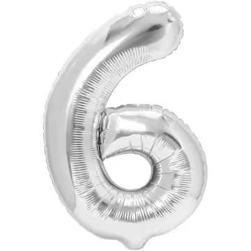 Balon folie cifra 6-argintiu
