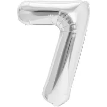 Balon folie cifra 7-argintiu