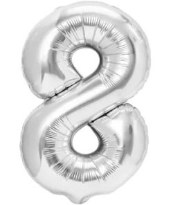 Balon folie cifra 8-arintiu