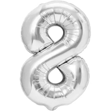 Balon folie cifra 8-arintiu