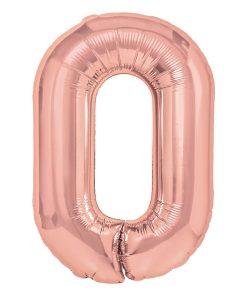 Balon folie cifra 0 -Rose