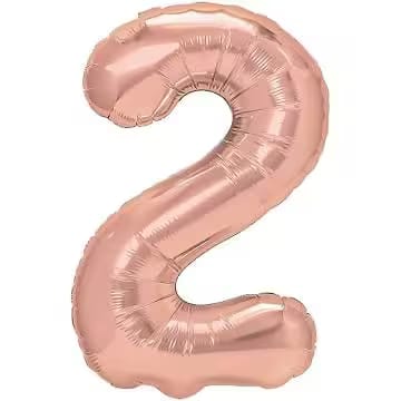 Balon folie cifra 2 -Rose