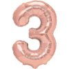Balon folie cifra 3 -Rose
