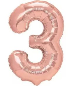 Balon folie cifra 3 -Rose