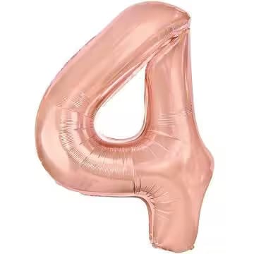 Balon folie cifra 4 -Rose