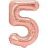 Balon folie cifra 5 -Rose