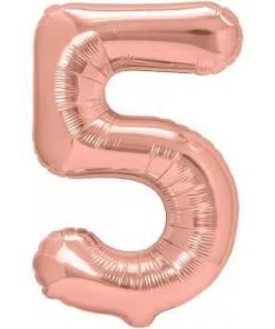 Balon folie cifra 5 -Rose