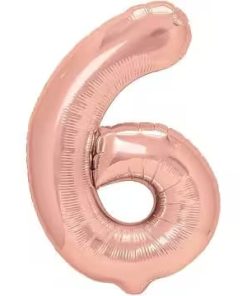 Balon folie cifra 6 -Rose