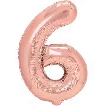 Balon folie cifra 6 -Rose