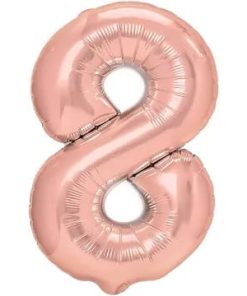 Balon folie cifra 8 -Rose