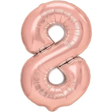 Balon folie cifra 8 -Rose
