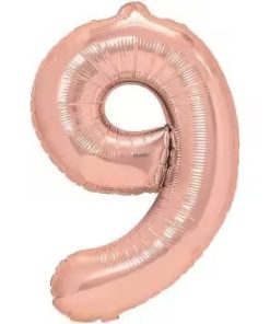 Balon folie cifra 9 -Rose